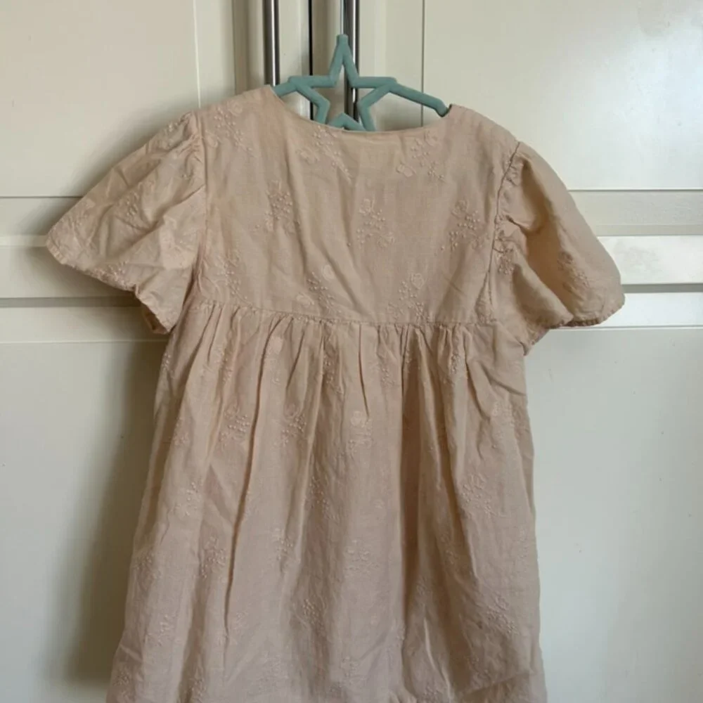 🌾🤎 ZARA Textured Button-Up Dress – Size 4–5 🤎🌾 - Picture 5 of 6